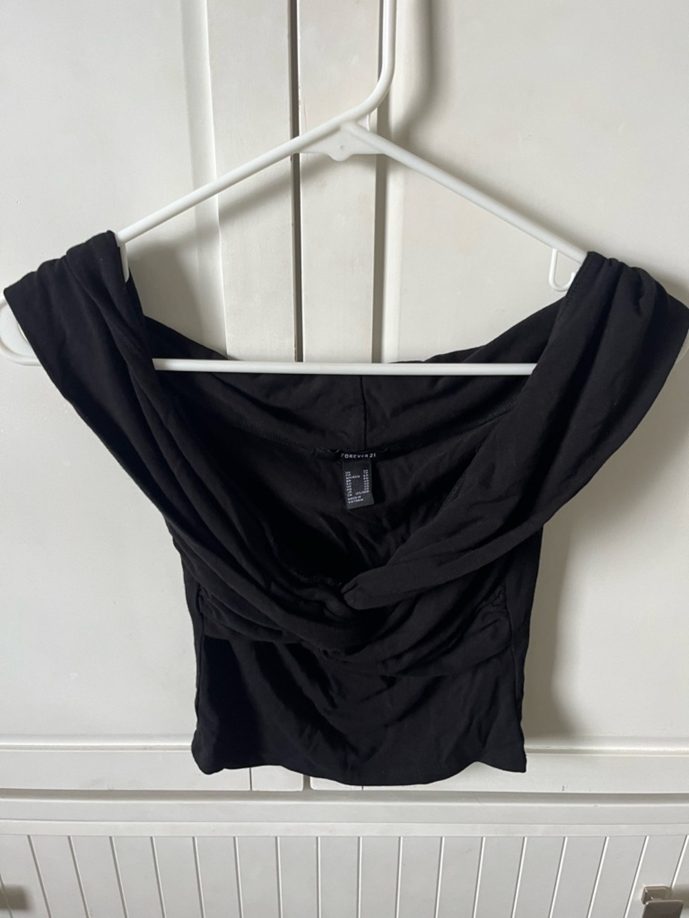 Forever 21 Black Off-Shoulder Crop Top